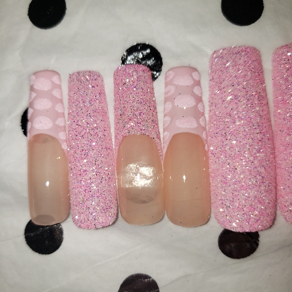 Handmade XL square hard gel press on nails size large only - Picture 4 of 5